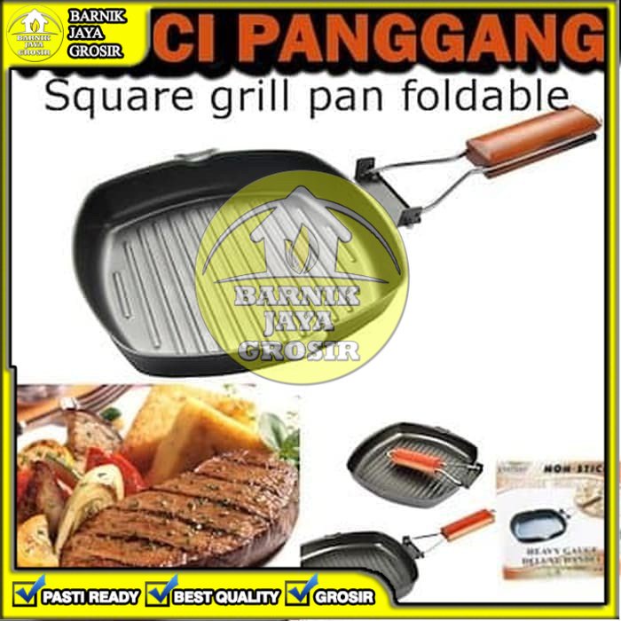 [BJG] GRILL PAN 20 CM PEMANGGANG PANGGANGAN PANGGANG PANCI TEFLON DAGING BBQ BARBEQUE