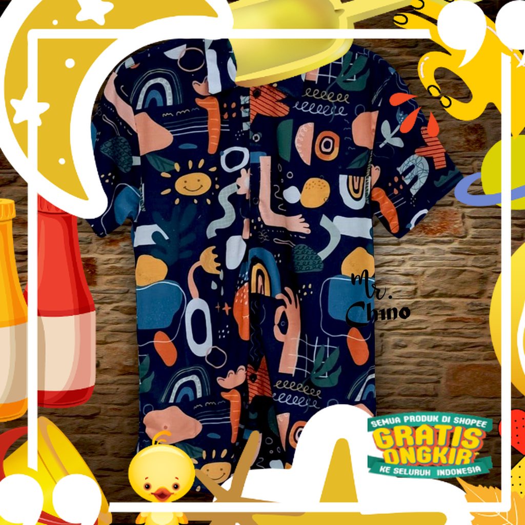 Baju Kemeja Motif Arts Sense | Kemeja Abstrak Laki Laki Kekinian | Kemeja Pria Distro Casual Cowok K