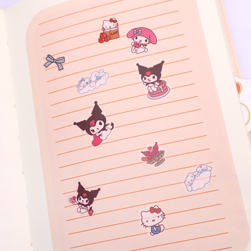 Sanrio Anak Lucu Karakter Kartun PVC Transparan Tahan Air Buku Pegangan DIY Stiker Indah Kompak Koper Ponsel Dekorasi Komputer