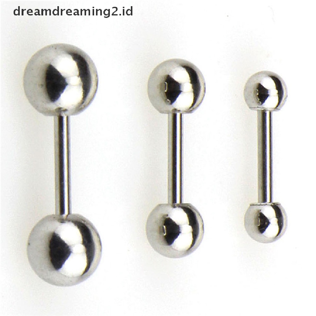 (hot) Anting Stainless Steel Barbel Telinga Tulang Rawan Tragus Helix Stud Bar//