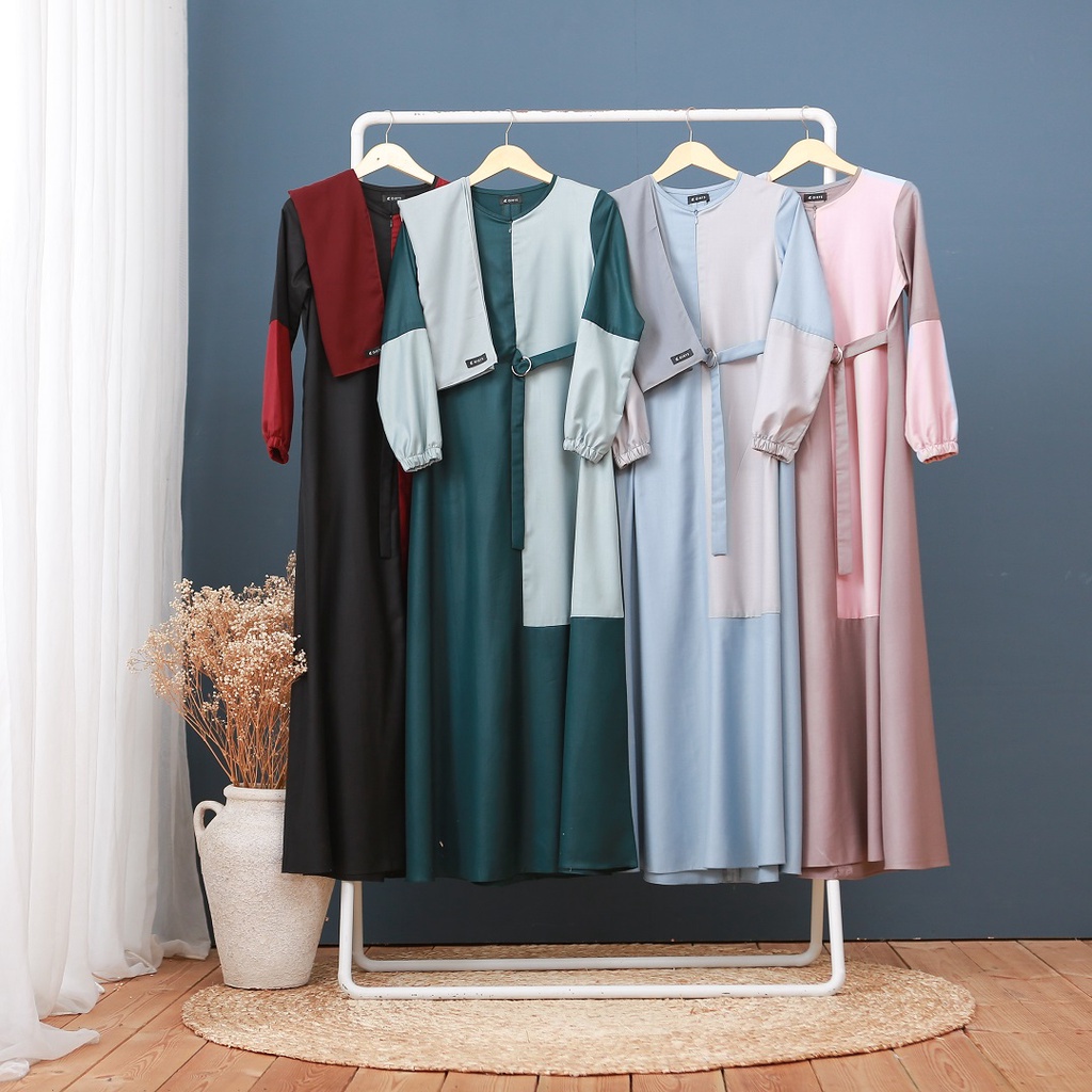 Giets - raya dress two tone series | gamis simpel