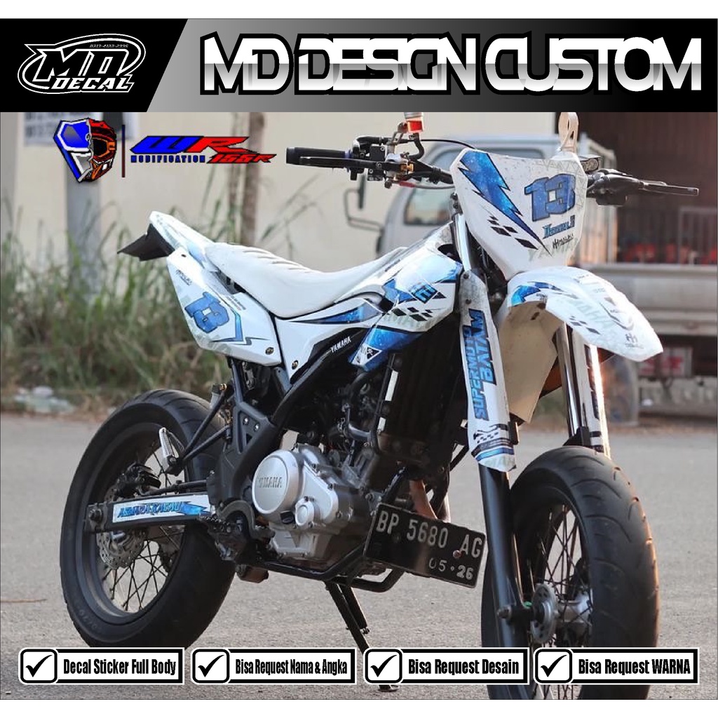0565 Sticker Variasi WR 155 Full Body SUPERMOTO - Bebas Request Desain ( COD ) - Stiker Decal WR 155