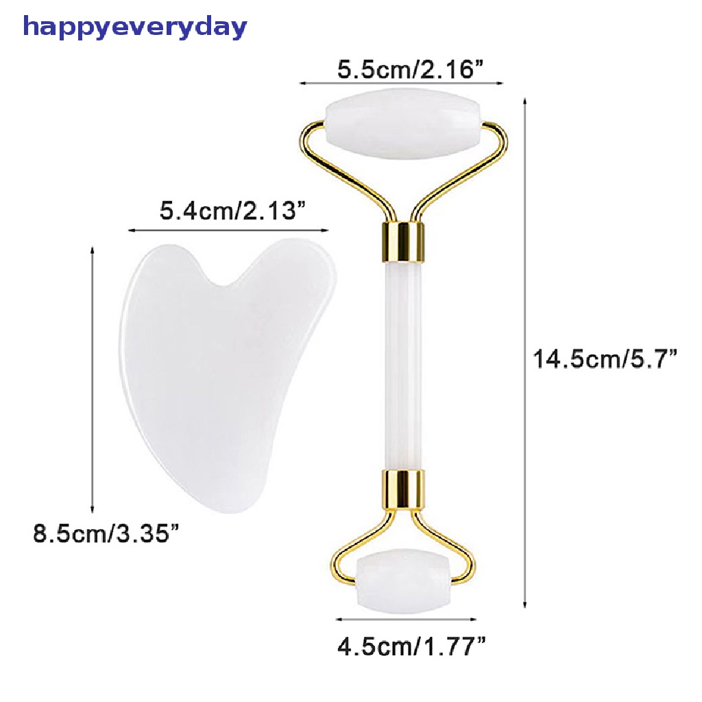 [happy] Jade Roller Gua sha Board Anti Aging Pijat Wajah Perawatan Kecantikan Alat Pelangsing [ID]