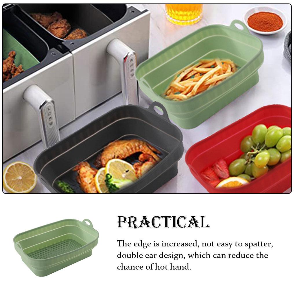 Silicone Air Fryer Basket Reusable Oven Pot Tray Bakeware Pizza Fried Chicken Tahan Panas Loyang Liners