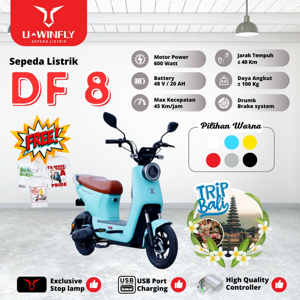 UWINFLY SEPEDA MOTOR LISTRIK DRAGONFLY DRAGON FLY DF 8 DF8 GARANSI RESMI 10 TAHUN