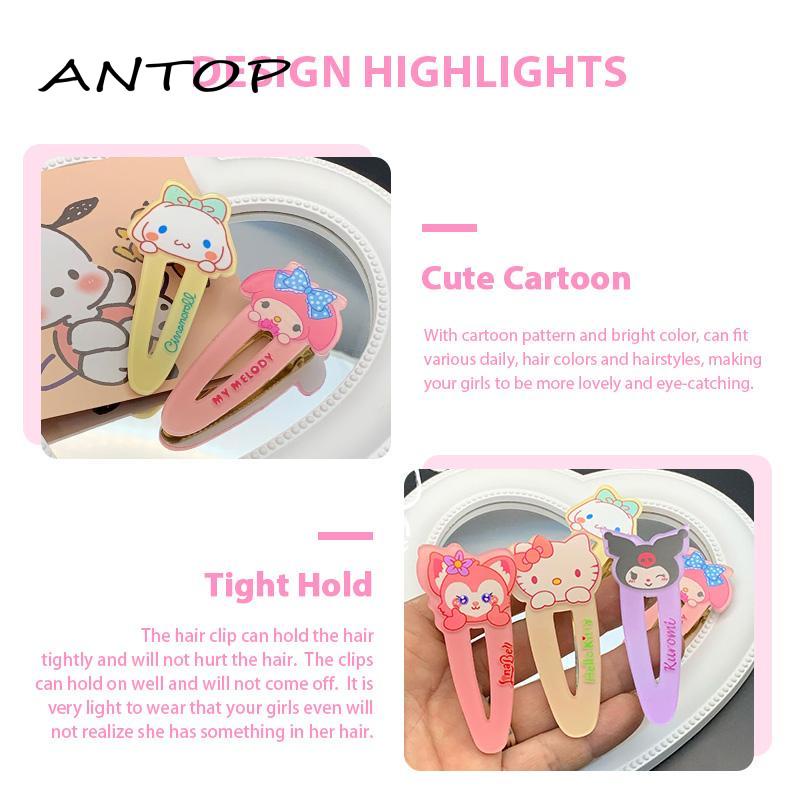 【antop】Duckbill Clip Cute Melody Kuromi Jepit Rambut Poni Side Clip Kartun Hair Clip