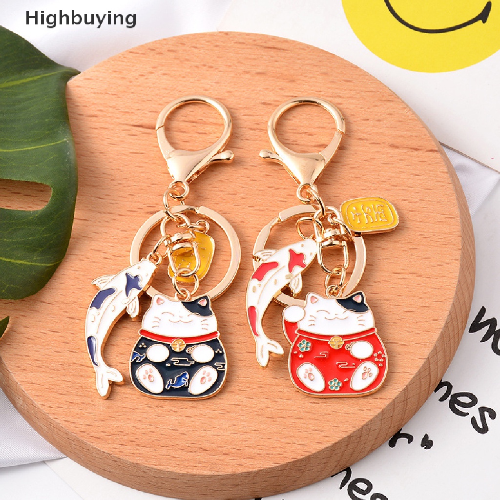 Hbid Gantungan Kunci Kucing Rejeki Jepang Ikan Koi Liontin Keychain Indah Kunci Ring Hadiah Glory