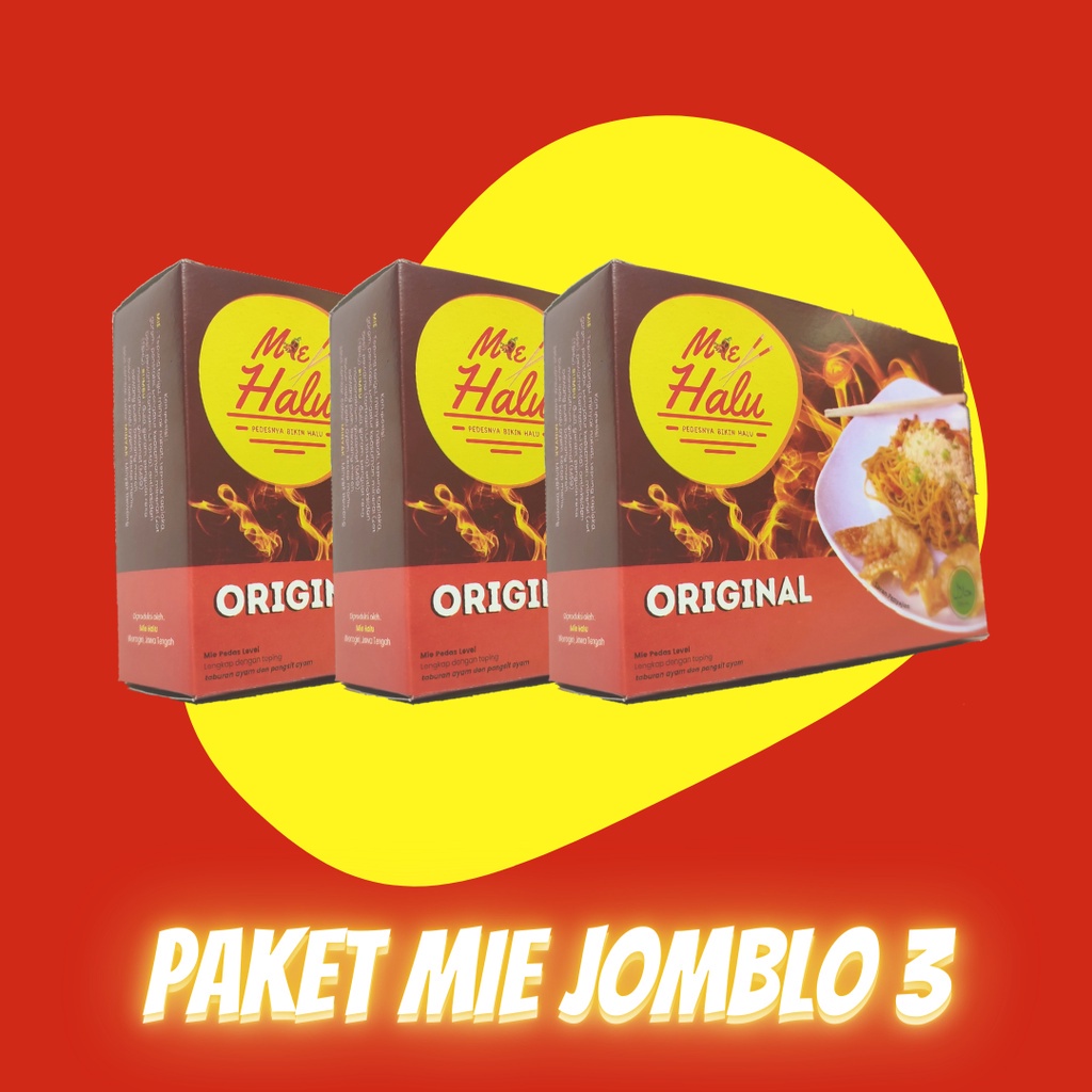 

PAKET MIE HALU Jomblo 3 Instan - Mie Pedas / Mie Gacoan / Mie Iblis / Mie Pangsit / Mie Ayam / Mie Viral