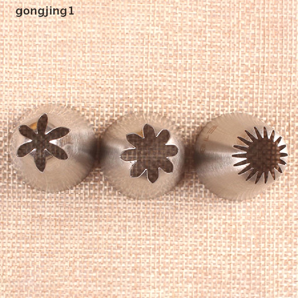 Ggg 3PCs Krim Kue Icing Piping Cupcake Nozzle Pastry Tips Fondant Dekorasi Kue ID