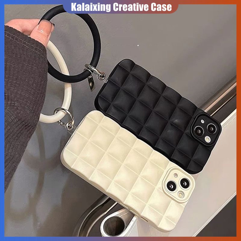 Casing Ponsel Lembut Persegi 3D Untuk iPhone 14 Pro Max13 12 11 Pro Max Xs Max Xr X Xs 7Plus 8Plus 6s 6P Gelang Dengan Loop Case Penutup Belakang