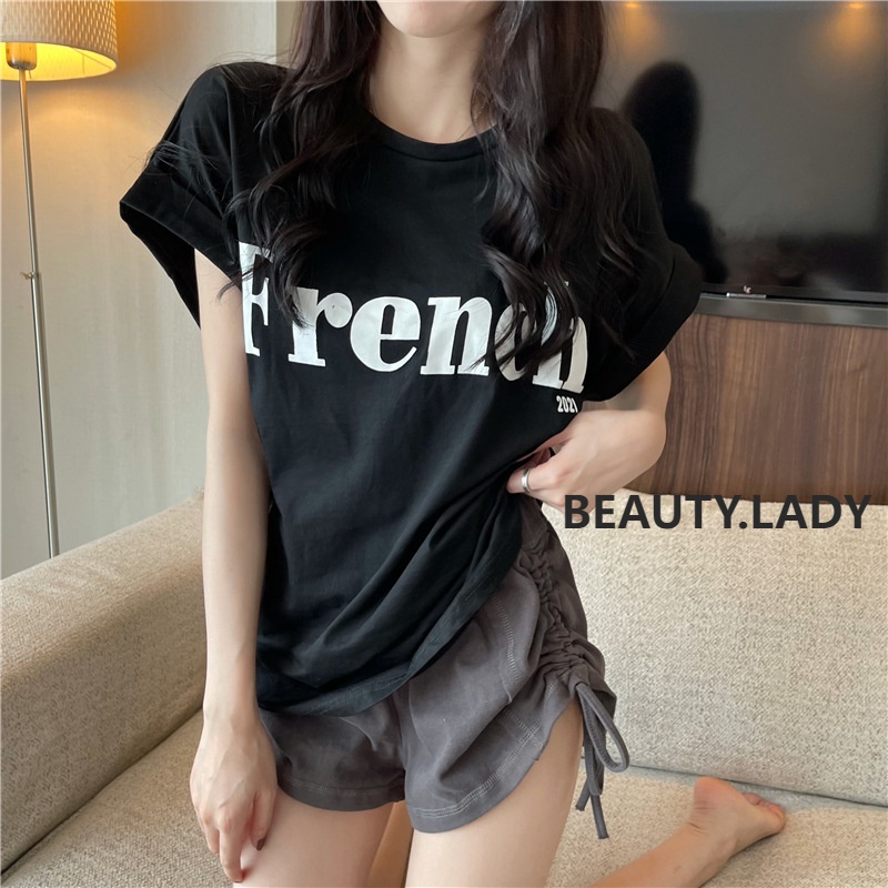 Korean Women T-Shirt Short Sleeve Atasan Wanita Lengan Pendek YF004