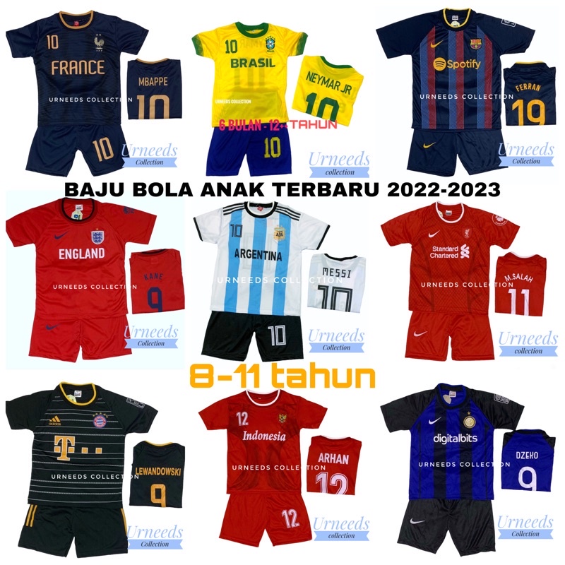 BAJU BOLA ANAK 8 - 11 TAHUN / SETELAN BAJU BOLA ANAK TERBARU 2021 / SET BAJU BOLA ANAK LAKI LAKI TER