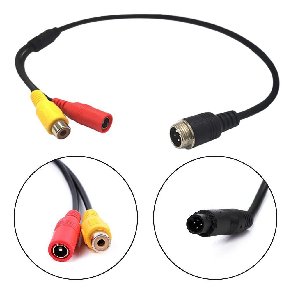 POPULAR 2pcs Kawat Harness Kamera DC Kabel Ganda Adaptor 4-Pin Kabel Adaptor Penerbangan Belakang Mobil