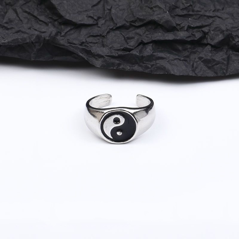 Cincin Gosip Retro Yin Yang Gaya Etnik Anti Karat Cincin Aksesoris Fashion Unik