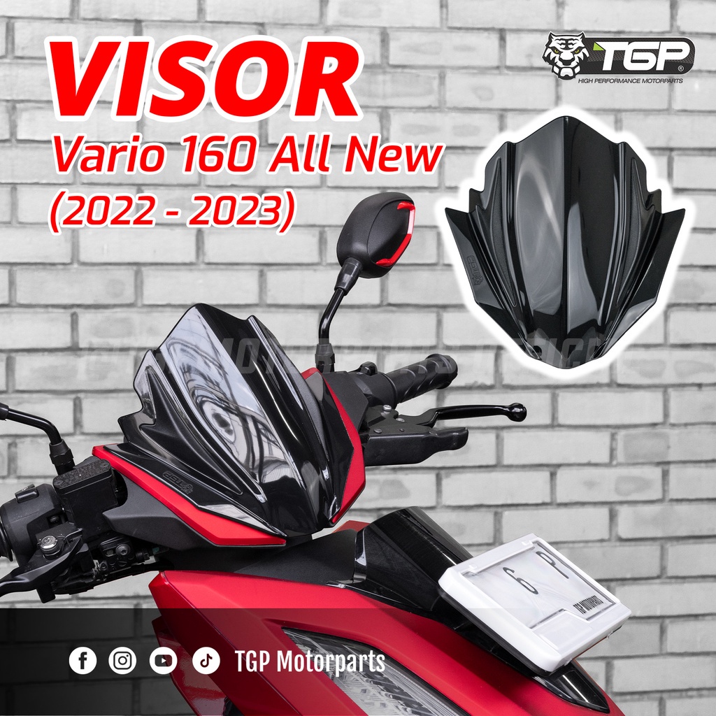 TGP Visor Honda Vario 160 All New black piano