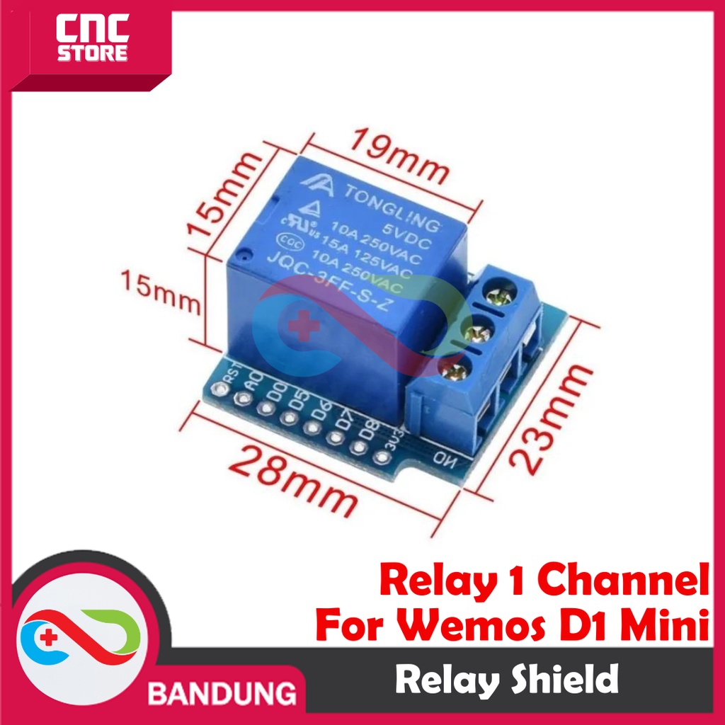 SHIELD RELAY 1 CHANNEL 5V FOR WEMOS D1 MINI