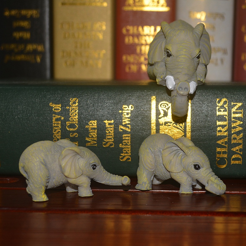 Ready Stock Resin Craft 3-piece Elephants Mother Gantung 2-Babies Figurine Dekorasi Ruang Tamu