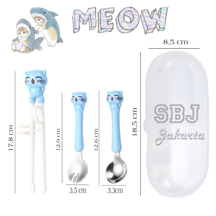 Alat Makan Sendok Garpu Sumpit Set Anak Set Sendok Sumpit Belajar Anak Tr0398