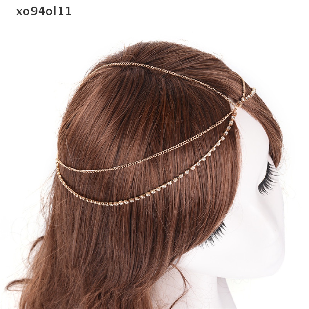 Xo Logam Multilayer Kepala Boho Rantai Headband Pernikahan Gaya Rambut Aksesoris Rambut OL