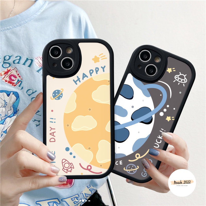 Happy Planet Space Case Realme C31 C11 C30 C25Y C55 C21Y C25s C35 C30s C15 C20 C17 C12 10Pro+C3 6i 8 7i 6s 8i 5i 6 10 Pro 9i 58pro C21 C20A GT Pasangan Luck Star Soft Tpu Sarung