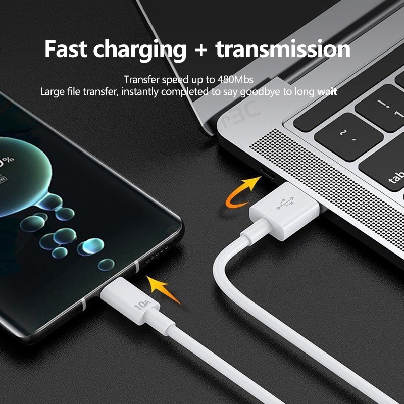 10a USB Type C Kabel Charge Super Cepat Tipe C Fast Charger Tipe C Charger Fast Charging 120W USB Fast Charing Kabel Data