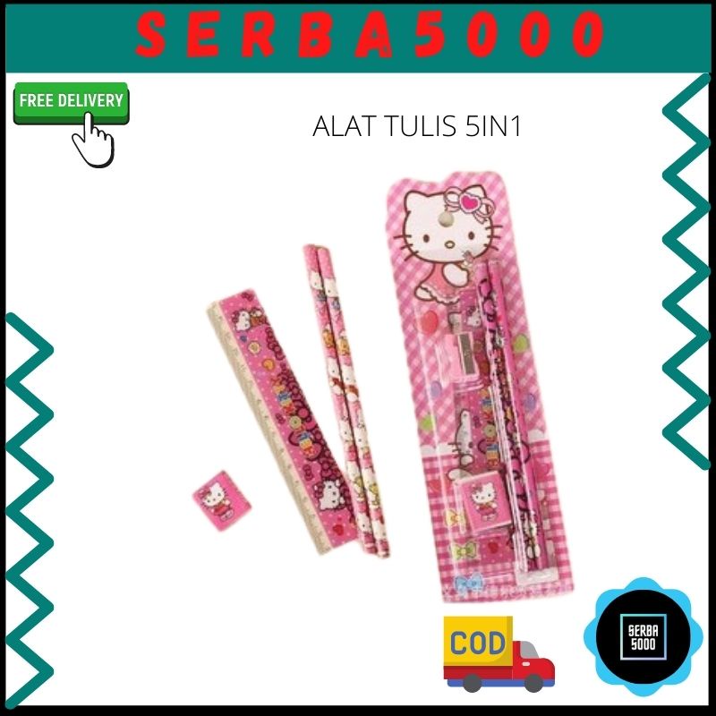 

✿SERBA5000✿ Kode 303 Set Alat Tulis Stationary Set 5in1 Pensil Penghapus Souvenir Ultah