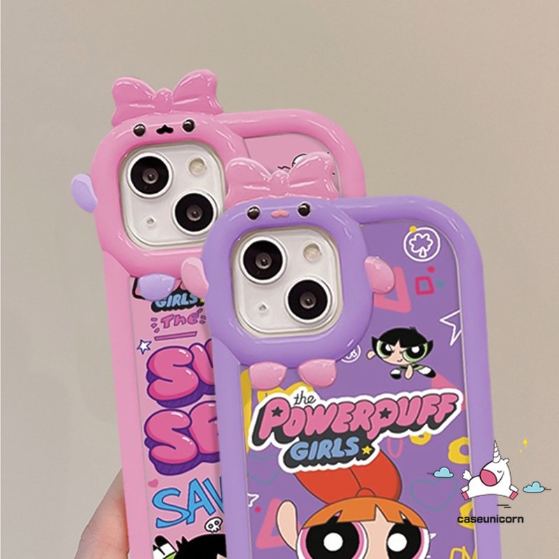 IPHONE Casing Lensa Monster Kecil Ikatan Simpul 3D Lucu Kompatibel Untuk Iphone11 Pro Max 7Plus 8Plus XR 14 13 12 Pro Max8 7 6s 6 Plus XS Max X SE 2020 Kartun Gadis Super Lembut Tpu Penutup Belakang