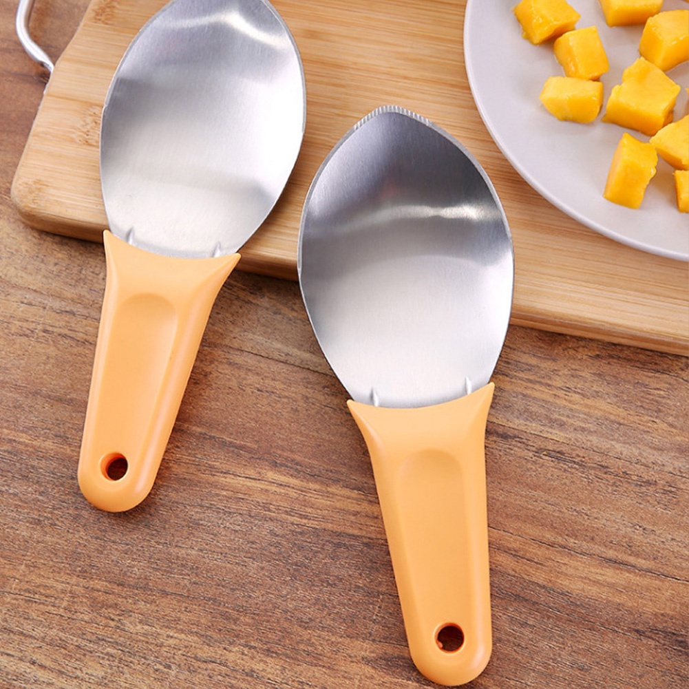 1pc Alat Dicing Pengupas Mangga Semangka Pisau Khusus Mangga Portable Stainless Steel Gadget Dapur