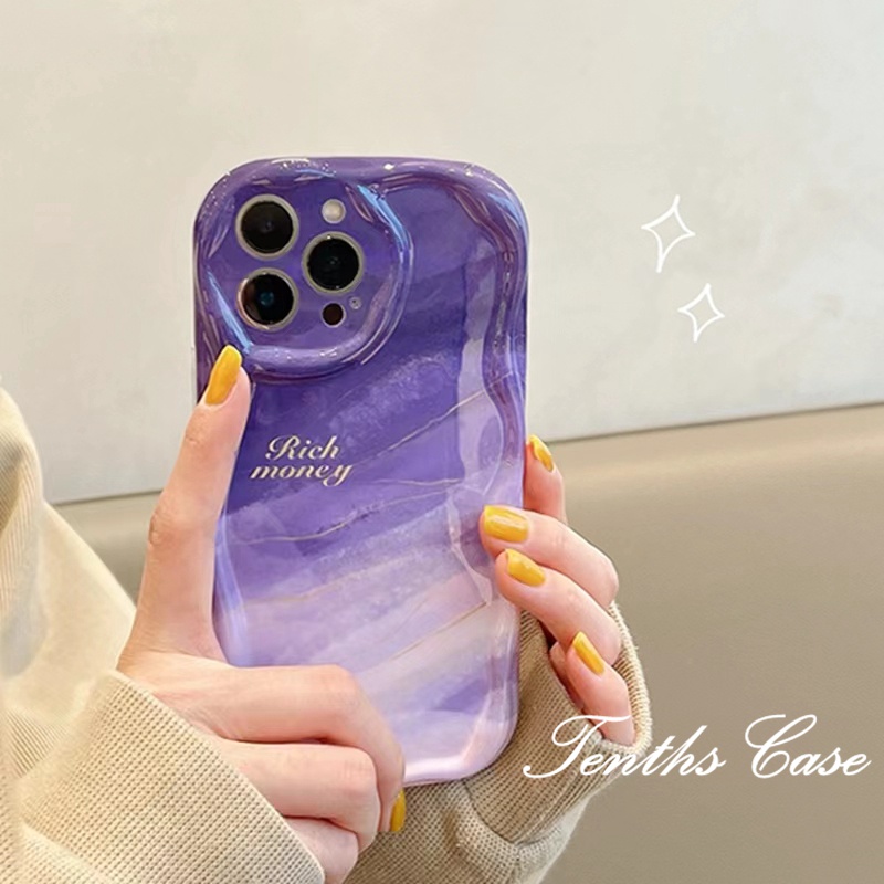 Kompatibel Untuk IPhone14 13 12 11 Pro Max8 7 6 6s Plus X Xr Xs Max SE 2020 Gaya Minimalis Canggih Ungu Gradien Casing Ponsel Lembut Penutup Belakang