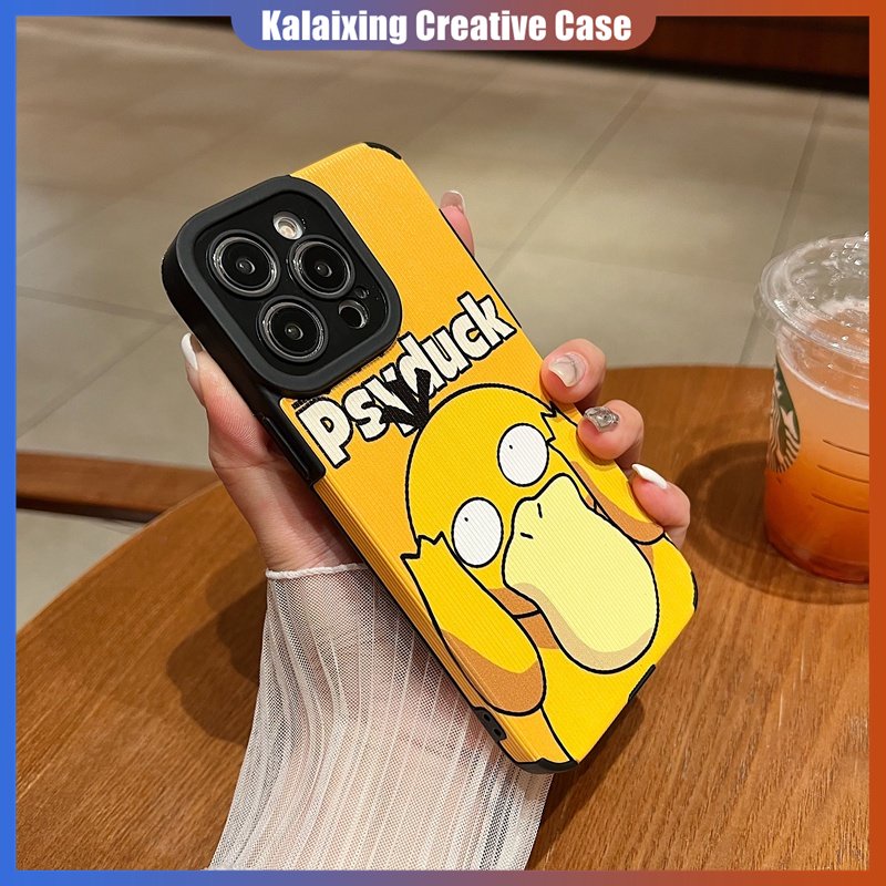 Casing Ponsel Bahan Kulit Garis Untuk IPhone 14Plus 14 Pro Max 13 Pro Max 12Pro 11xr Xs Max7 8 Plus Motif Pokemon Soft Back Cover