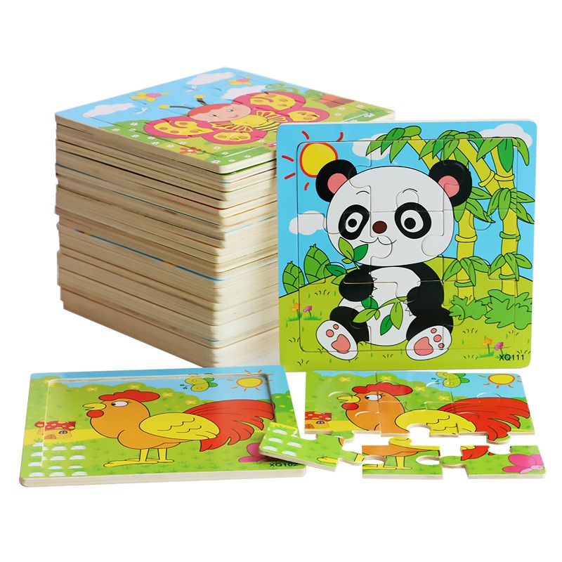HZ Puzzle Jigsaw Kayu 9pcs Puzzle Chunky Kayu 3D Puzzle Kayu Murah Puzzle Wooden Edukasi