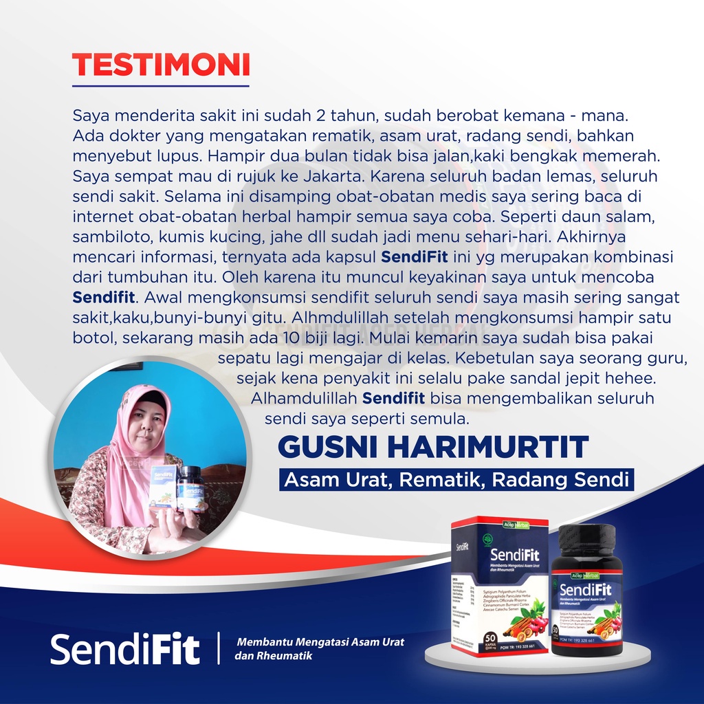 Sendifit Original Obat Herbal Asam Urat Rematik Nyeri Sendi Sakit Pinggang Dan Punggung Saraf Kejepit Patah Tulang Encok Kesemutan ORIGINAL