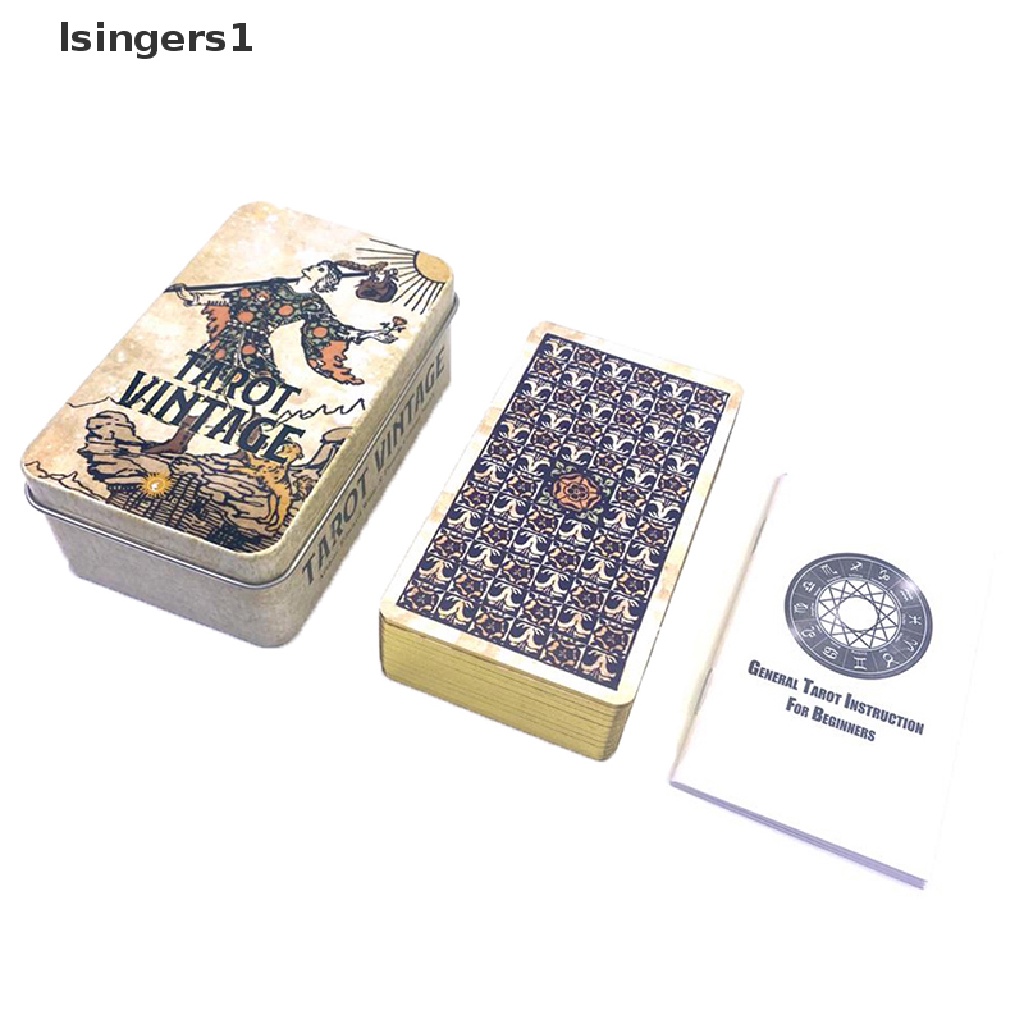 [lsingers1] Kotak Besi Vintage Tarot Ramalan Deck Pesta Keluarga Board Game w/Manual Boutique