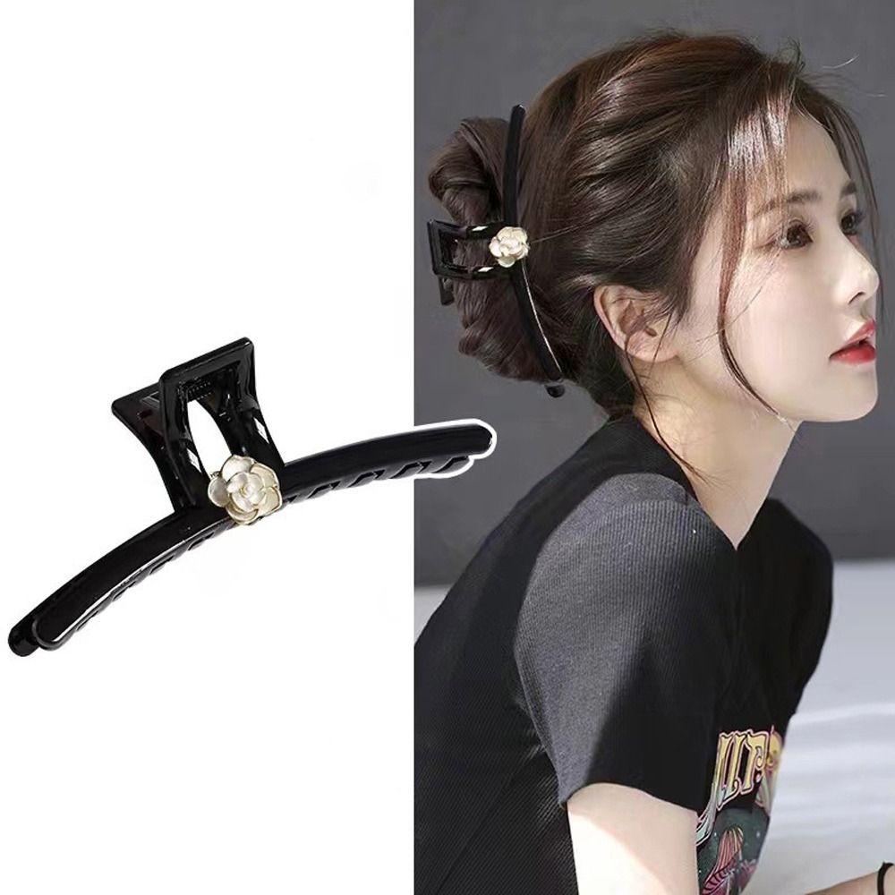 Needway Camellia Hair Claw Pesta Hadiah Untuk Gadis Ins Gaya Hiasan Kepala Rambut Kepiting Klip Bunga Mawar Jepit Rambut Ponytail Holder Fashion Hiasan Kepala Plastik Korea Hair Clip