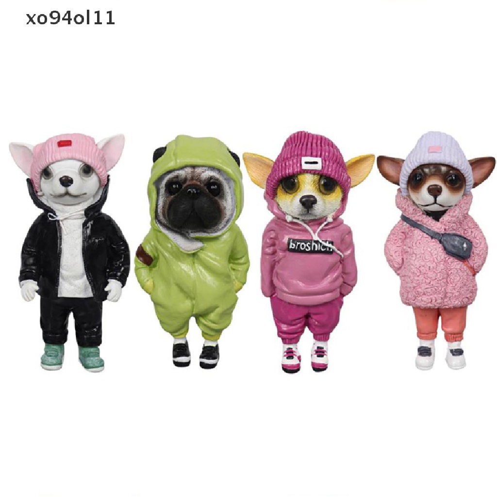 Xo Patung Anjing Berdiri Personifikasi Resin Simulasi Teras Rumput Patung Anjing Patung Anjing Dekorasi Meja Boneka Anjing Ornamen OL