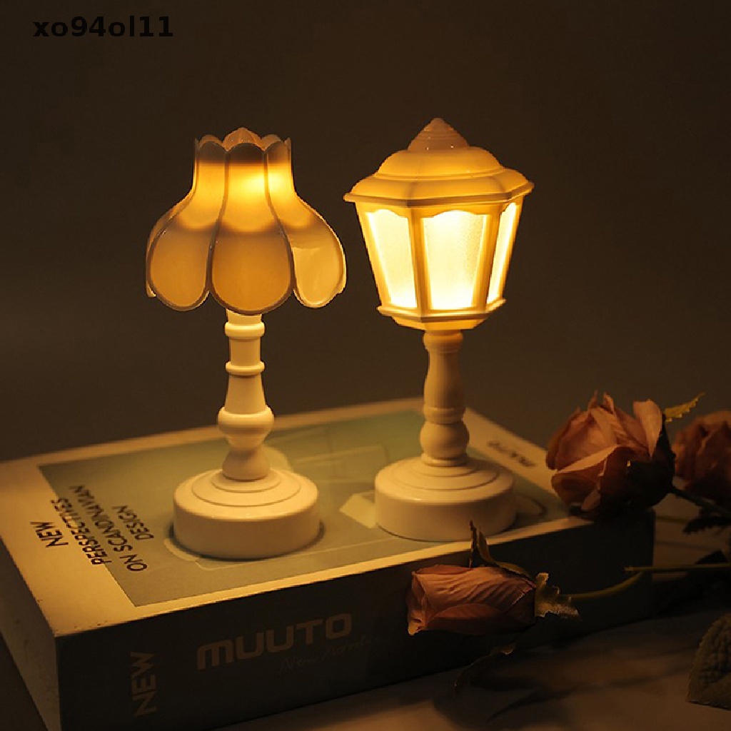 Xo Lampu LED Bentuk Teratai Mini Retro Pelindung Mata Meja Lampu Malam Untuk Dekorasi Rumah Sisi Tempat Tidur Belajar Ruang Tamu Perlengkapan Kamar Tidur OL