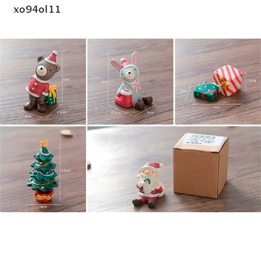 Xo Pohon Natal Elk Mini Hewan Pernak Pernik Dekorasi Kamar Resin Christmas Gift OL