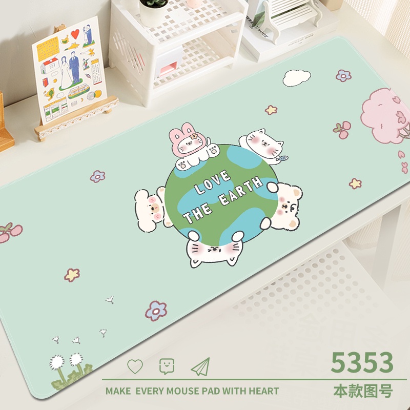 Kartun Kelinci 800x300mm Mousepad Cute Kawaii Gaming Mouse Pad Karet Besar Fashion Alas Meja Laptop Notebook