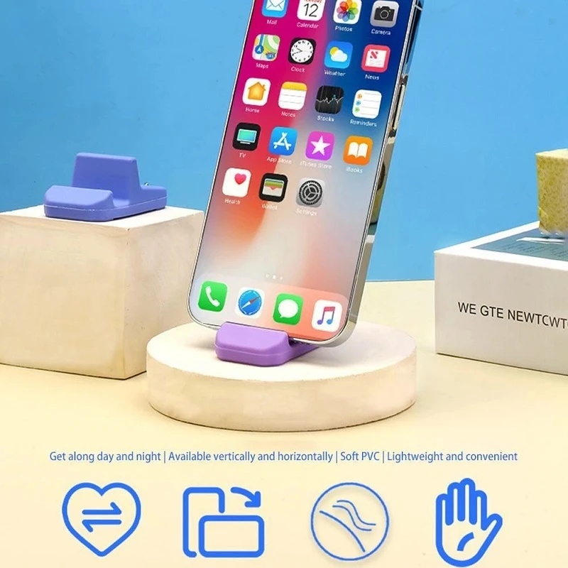 Gantungan Hp Mini Universal Portabel Gantungan Kunci Plastik Bahan PVC Kreatif Desktop Lazy Bracket Ornamen Hias Gantungan Kunci Liontin Untuk Telepon