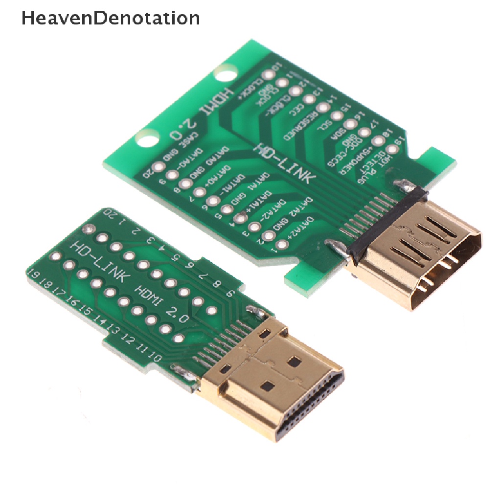 [HeavenDenotation] 1pcs DIY Standar HDMI Welded Male Plug Female Jack Konektor Kabel 19Pin HDV