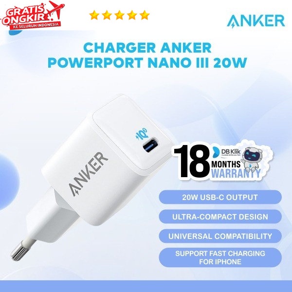 Charger Anker PowerPort Nano III 20W Version High Voltage