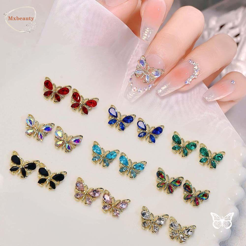 Mxbeauty Hiasan Kuku Kupu-Kupu Fashion Korea Nail Art Nail Art Perhiasan Shiny Manicure Aksesoris