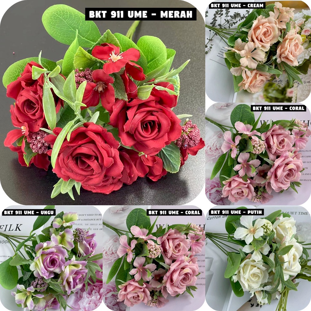 LUXO - Bouquet bunga BKT 911 UME Artifisial Dekorasi