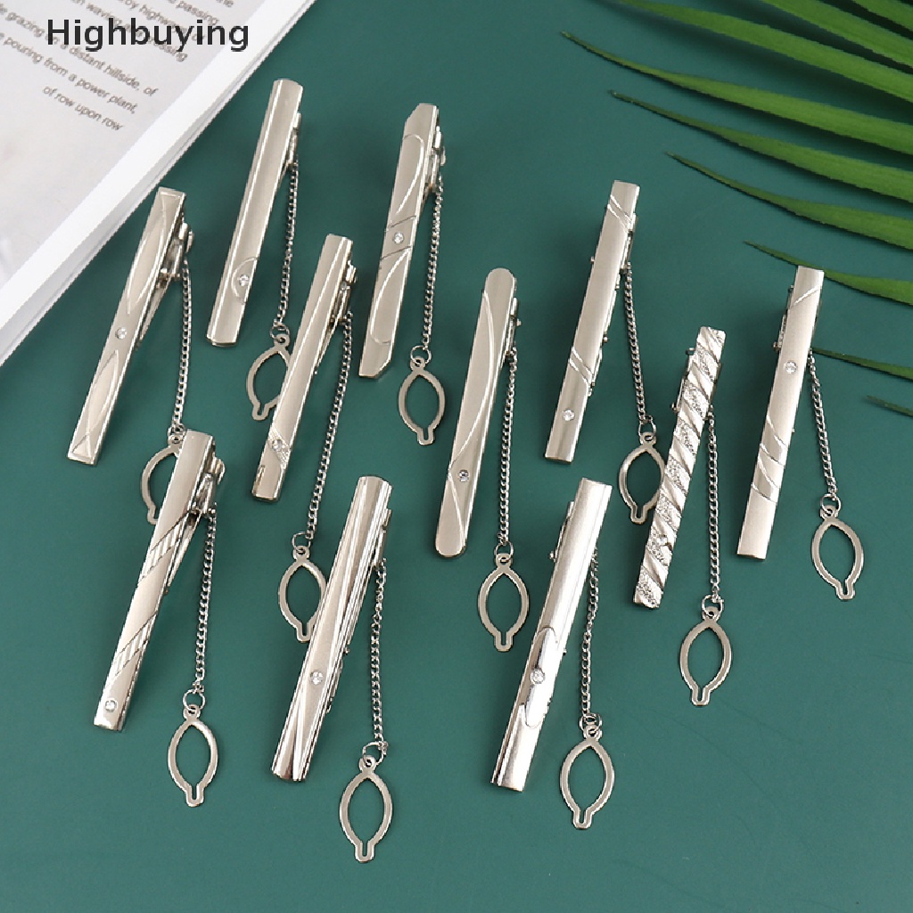 Hbid 1Pc Baru Pria Silver Dasi Dasi Klip Stainless Steel Polos Clasp Bars Pin Clips Glory