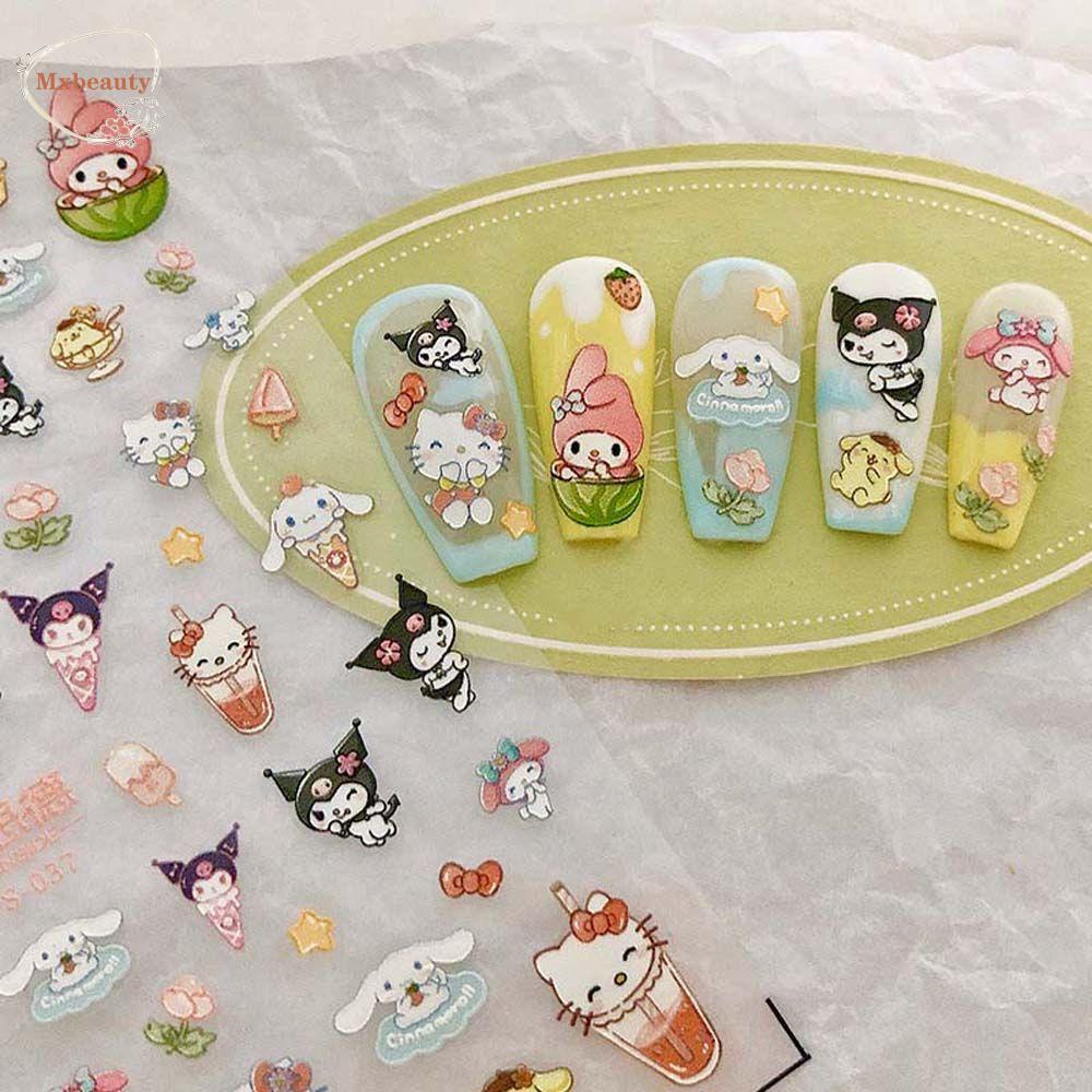 Mxbeauty Kartun Stiker Kuku Fashion Kitty Kucing Sirkus Badut Perekat Diri Nail Art Dekorasi