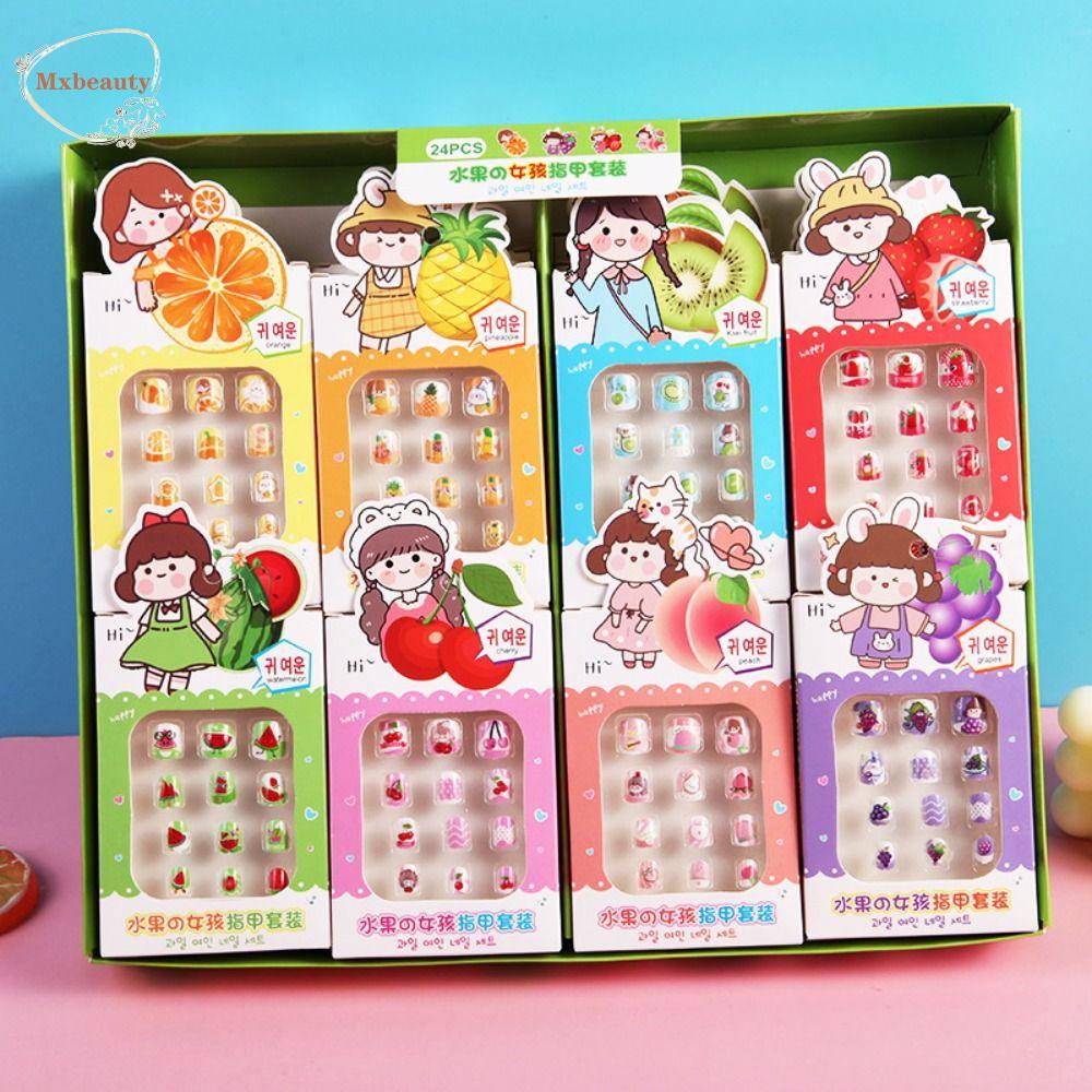 Mxbeauty Nail Art Decal Detachable Nail Art Kartun Buah Tekan Pada Kuku Manicure Ornaments Kuku Palsu