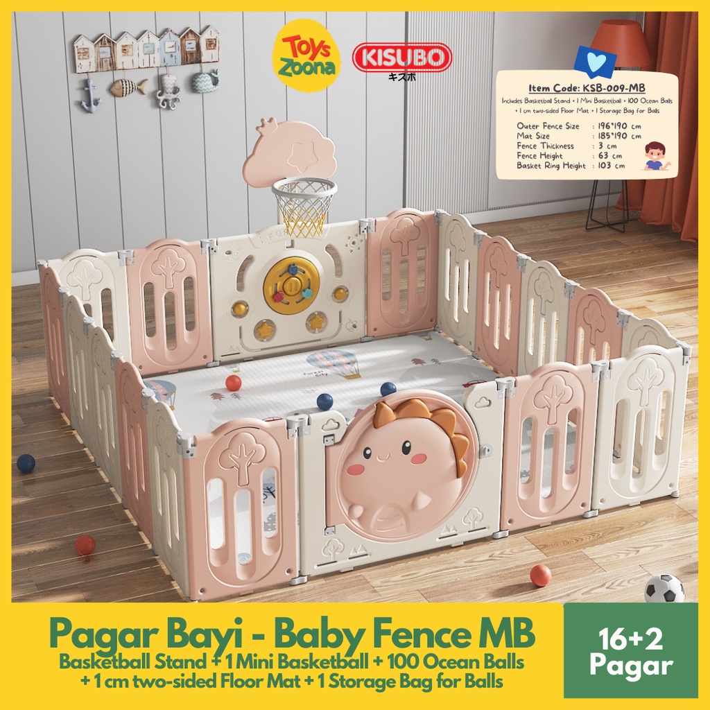 ToysZoona KISUBO Baby Play Fence Pagar Bayi Baby Fence Pagar Anak Mandi Bola Kado Natal