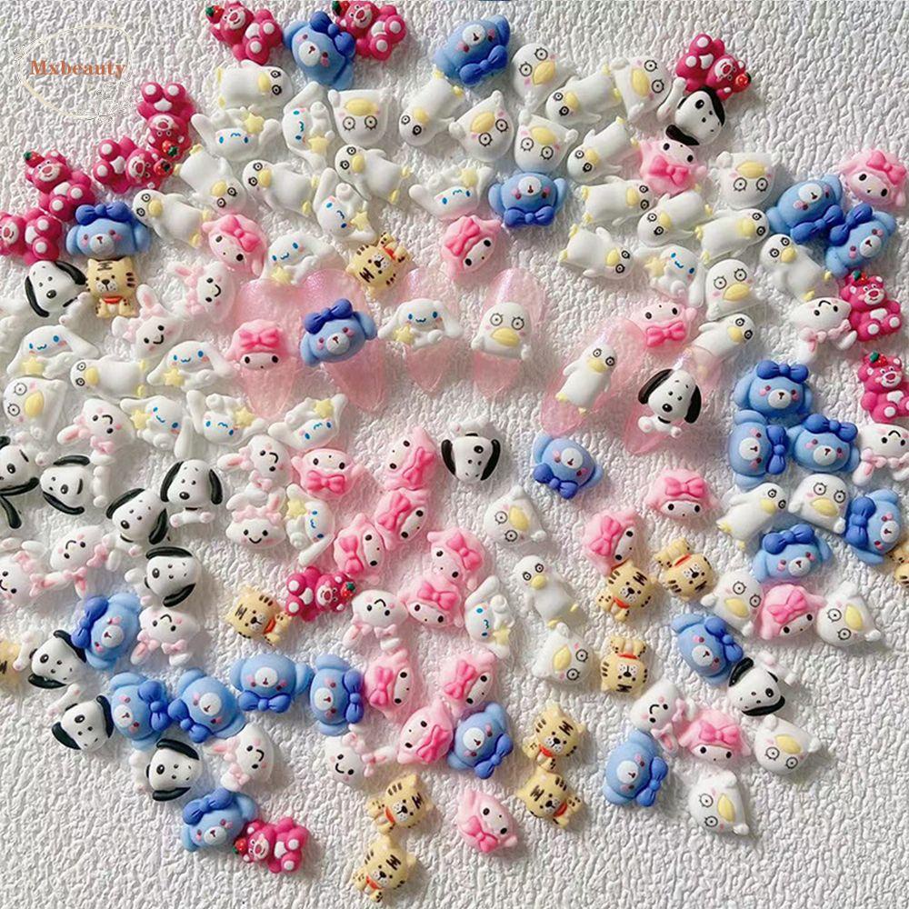 Mxbeauty Set Perhiasan Kuku Motif Kartun Beruang Anjing Gaya Jepang Untuk Aksesoris Manicure Charms