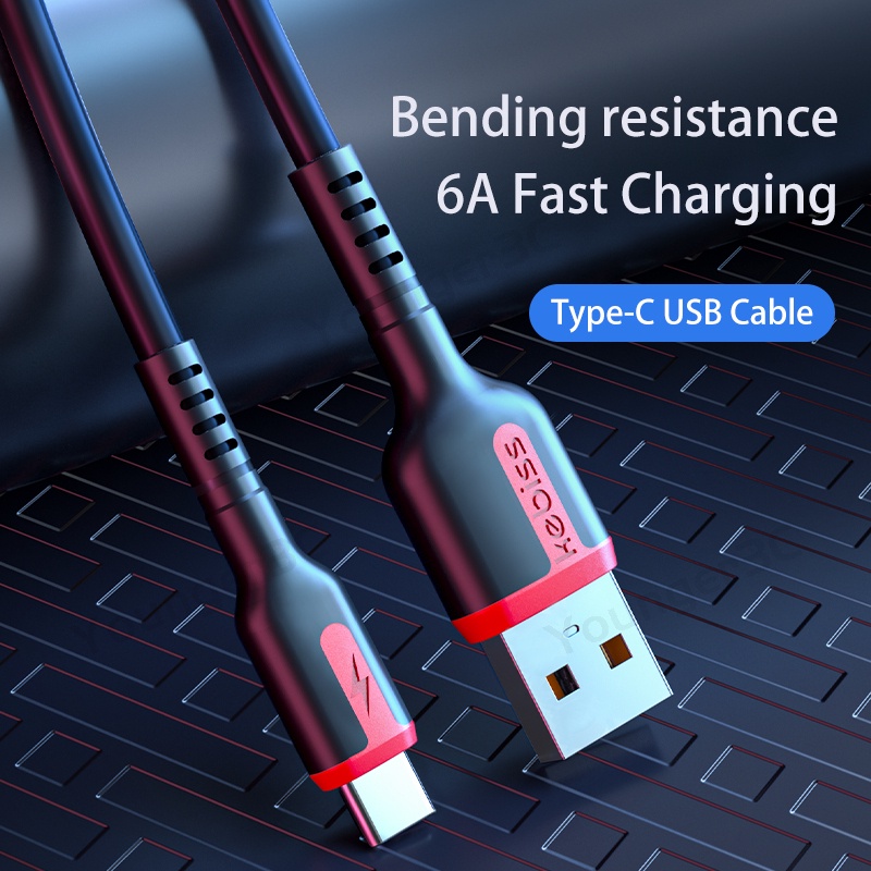 6a Super Fast Charge Tipe C Kabel Aksesoris Ponsel Charger USB C Kabel 66W Anyaman Fast Charging Data Line