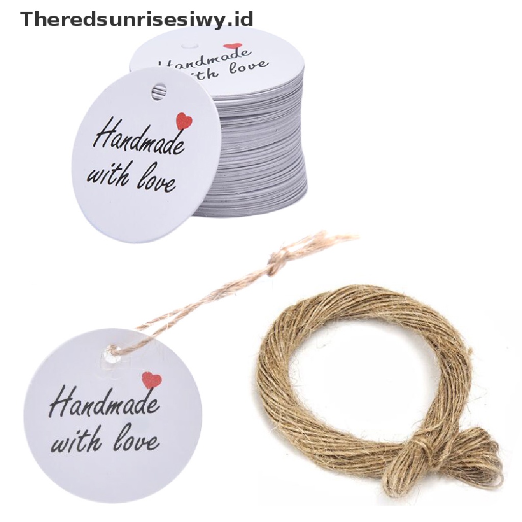 # Kado Mom &amp; PAPA DIY # 100pcs Tag Ucapan Terima Kasih Kertas Handmade Gift Craft Labels Sovenir Pesta Pernikahan~